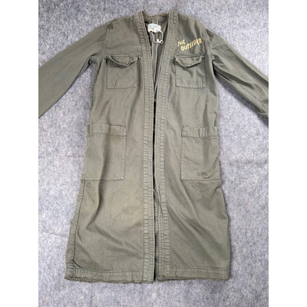 Sandrine Rose Duster Coat Womens S Green Cotton Utility The Outsider Long Jacket